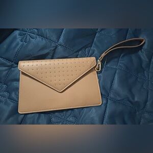 BCBG Elegant Tan Clutch/wristlet Bag